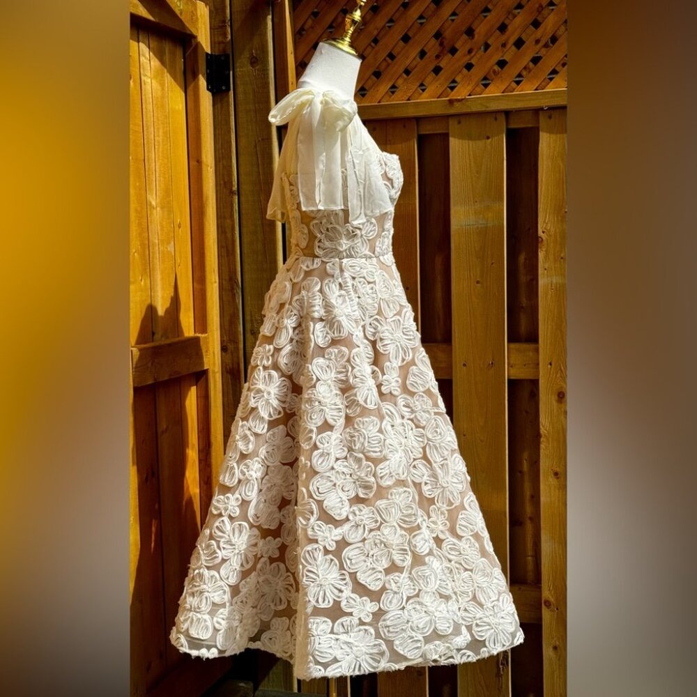🆕 BRONX & BANCO 🧿 NWOT Sabrina White Bridal Midi Dress, Sz XS / US 2 - Picture 6 of 17